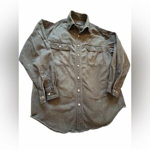 Dakota Denim Shirt Pearl Buttons Large Cowboy Black Wash